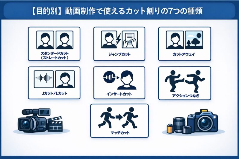 【目的別】動画作成で使えるカット割りの7つの種類