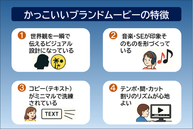 かっこいいブランドムービーの特徴