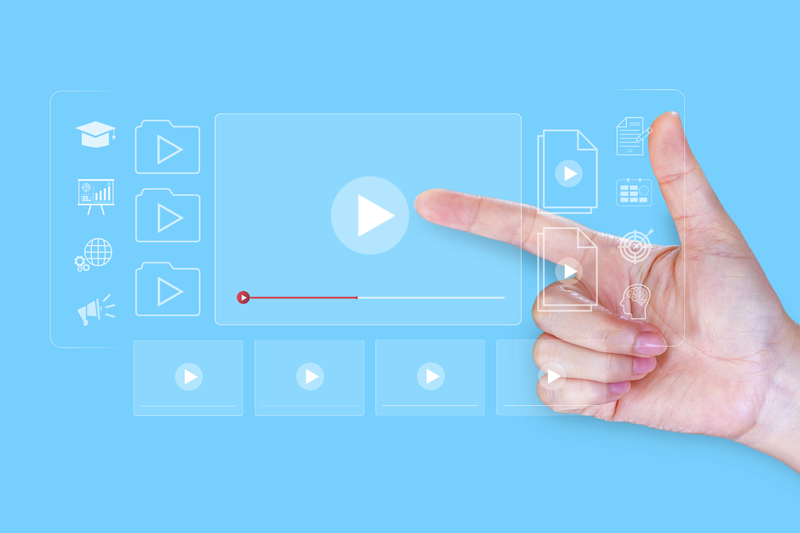 動画広告の配信形式と種類を示すプレーヤーUIとコンテンツ構造のイメージ